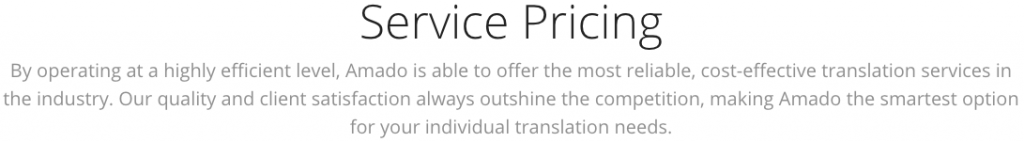 Service pricing